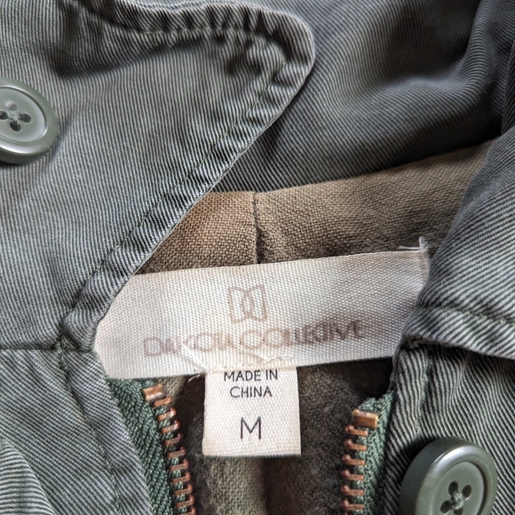 Dakota Collective Women's Jacket Green Women's Medium Button Front Shell Tencel - Picture 5 of 10